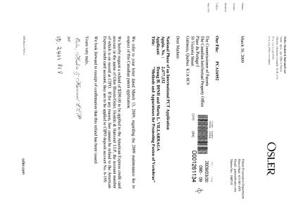 Canadian Patent Document 2477152. Correspondence 20090330. Image 1 of 1
