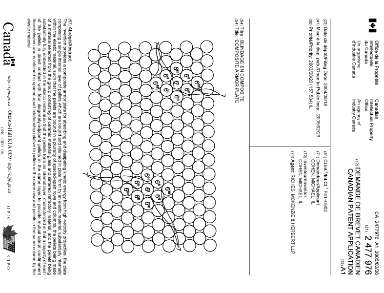 Document de brevet canadien 2477976. Page couverture 20050207. Image 1 de 1
