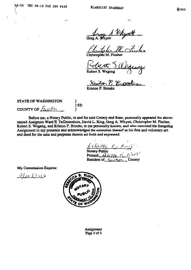 Document de brevet canadien 2478333. Cession 20050928. Image 3 de 3