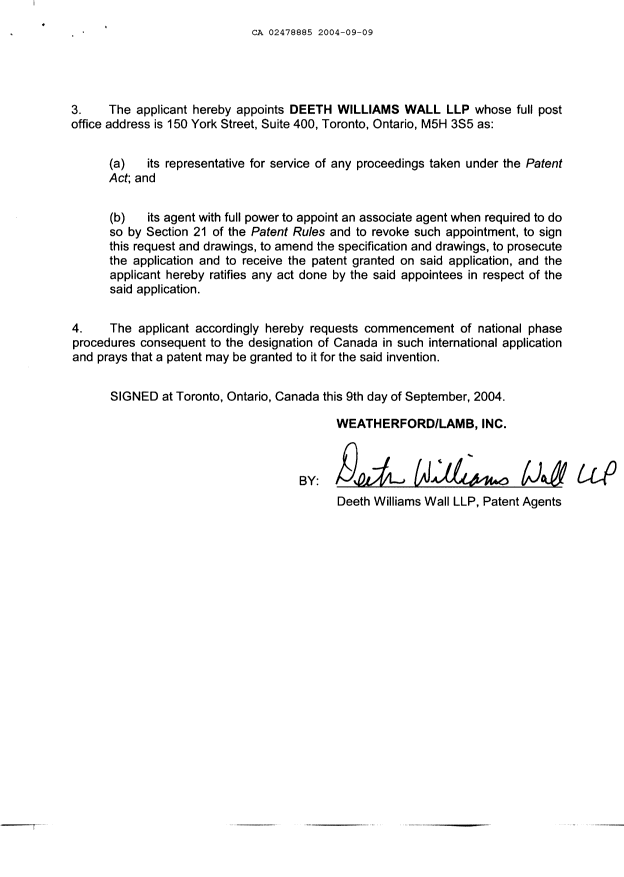 Document de brevet canadien 2478885. Cession 20040909. Image 3 de 3