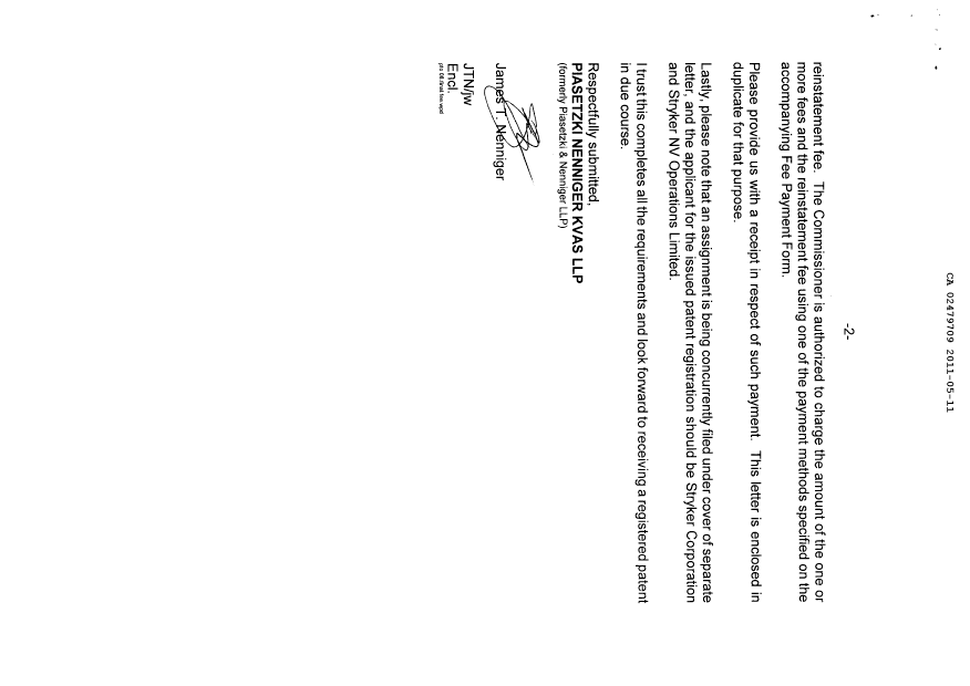 Canadian Patent Document 2479709. Correspondence 20110511. Image 2 of 2