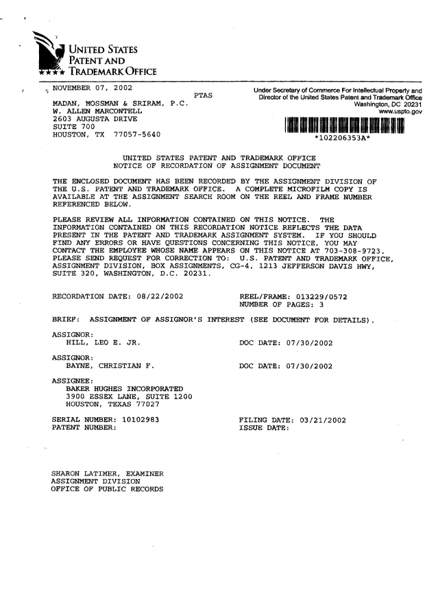 Document de brevet canadien 2480070. Cession 20050920. Image 2 de 7
