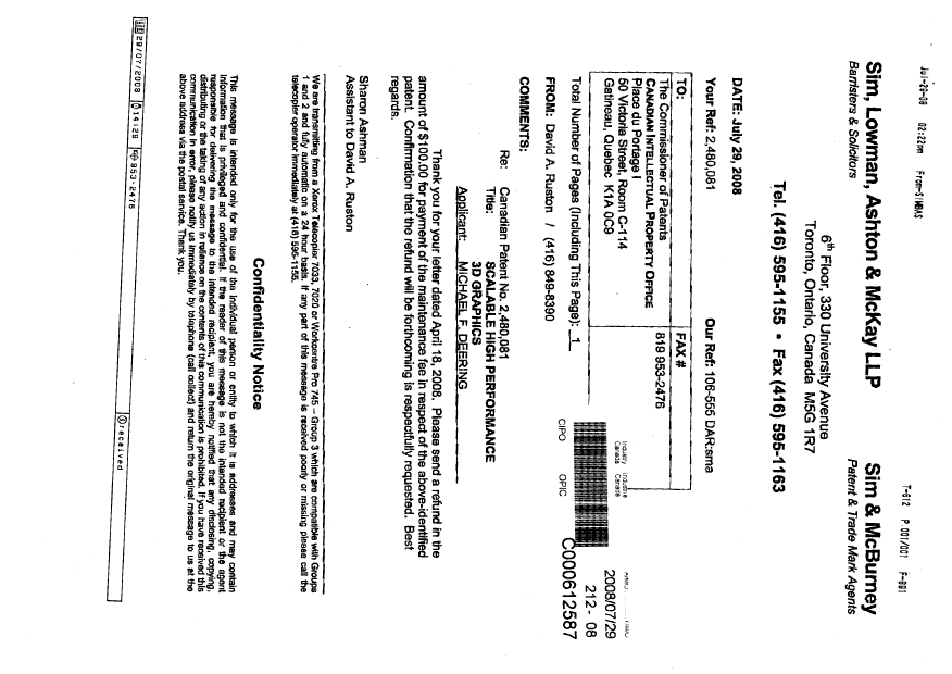 Canadian Patent Document 2480081. Correspondence 20071229. Image 1 of 1