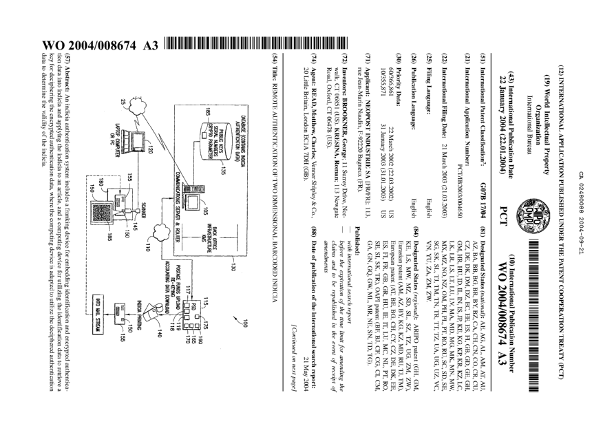 Document de brevet canadien 2480088. Abrégé 20040921. Image 1 de 2