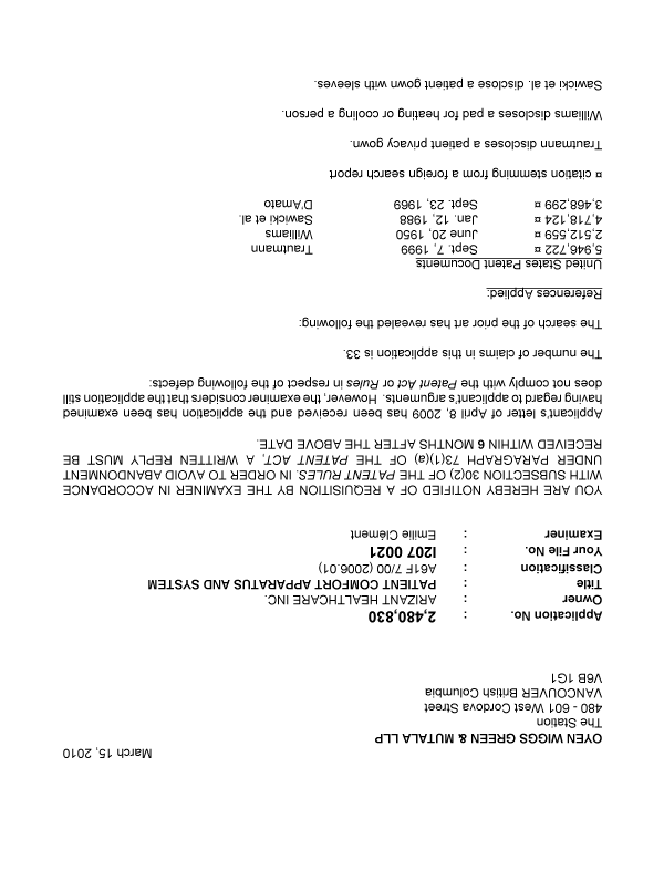 Canadian Patent Document 2480830. Prosecution-Amendment 20100315. Image 1 of 3