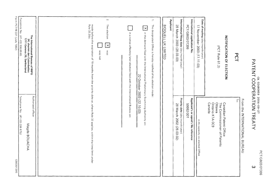 Document de brevet canadien 2480859. PCT 20040927. Image 1 de 28