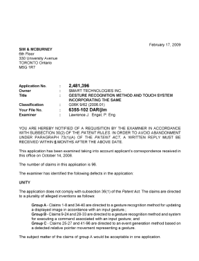 Canadian Patent Document 2481396. Prosecution-Amendment 20090217. Image 1 of 2