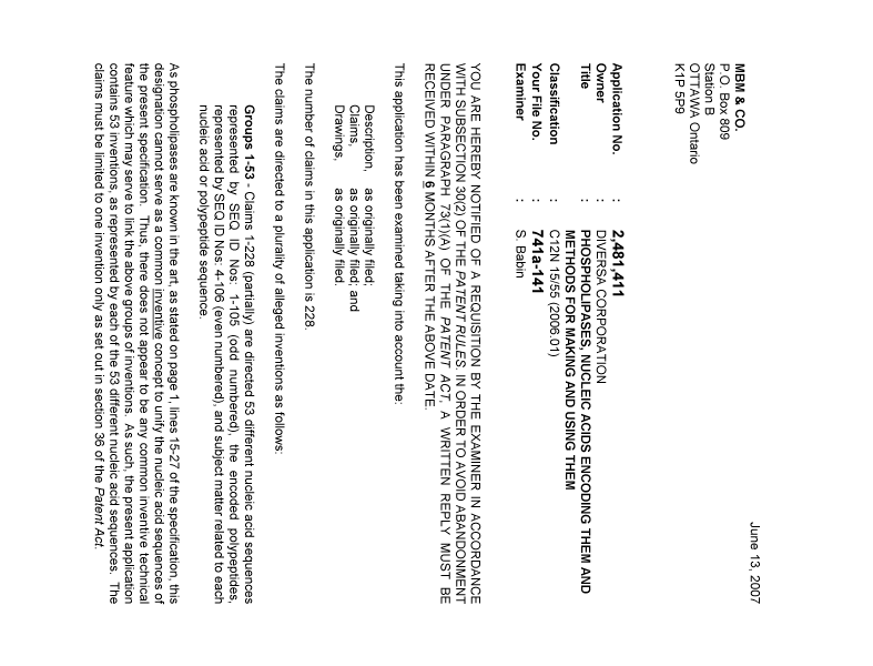 Document de brevet canadien 2481411. Poursuite-Amendment 20070613. Image 1 de 5