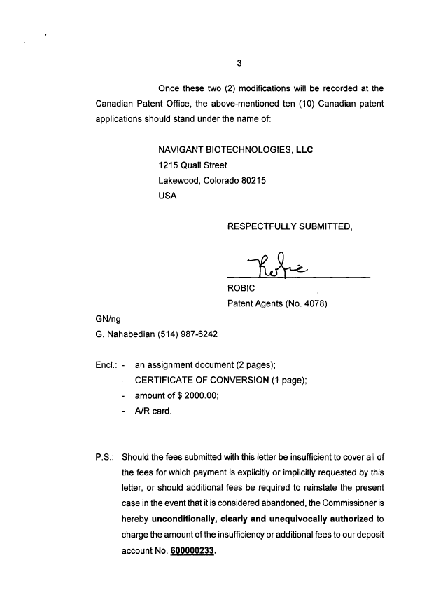 Canadian Patent Document 2482021. Assignment 20070514. Image 3 of 6