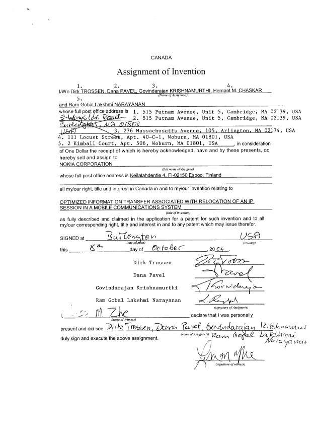 Document de brevet canadien 2482415. Cession 20050117. Image 2 de 3