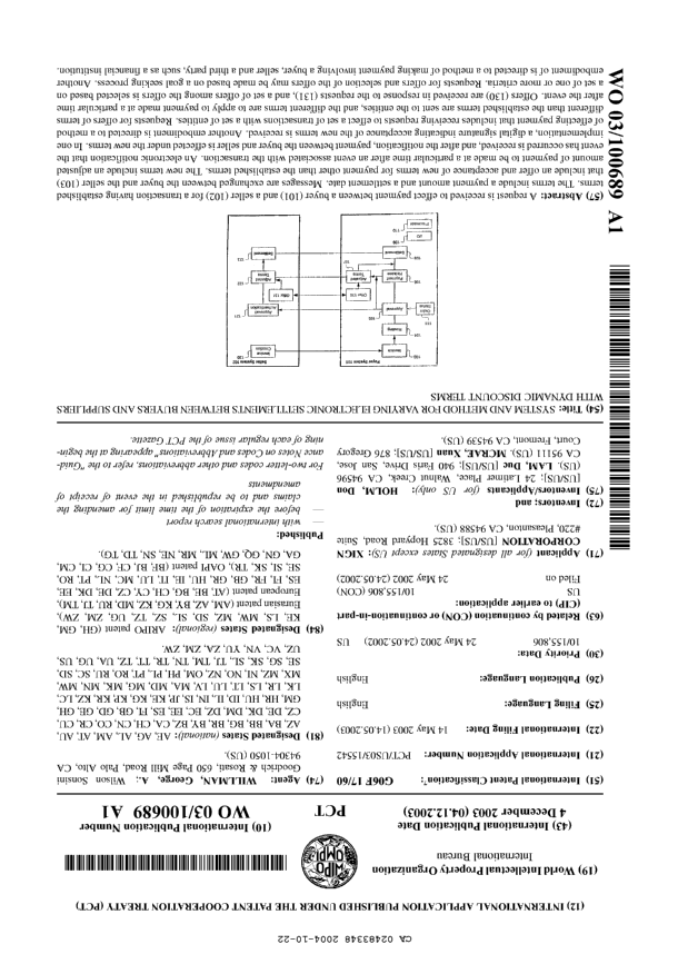 Document de brevet canadien 2483348. Abrégé 20041022. Image 1 de 1