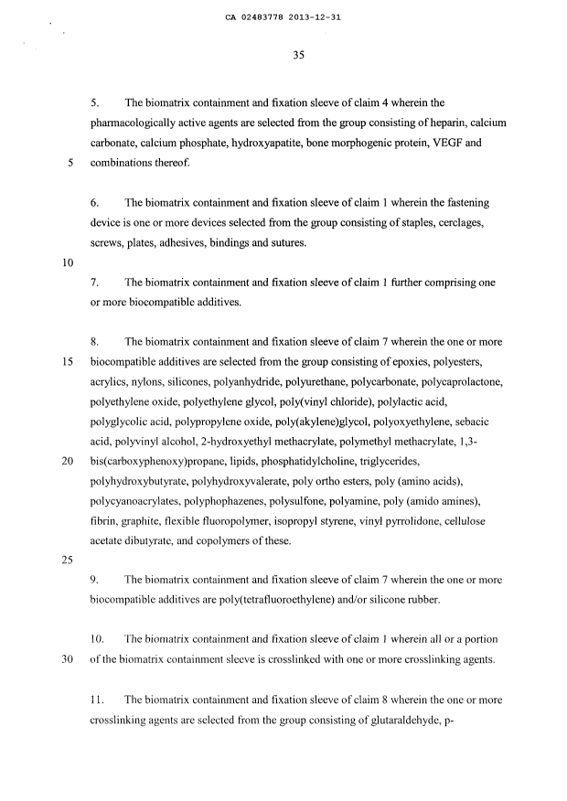 Document de brevet canadien 2483778. Revendications 20121231. Image 2 de 8
