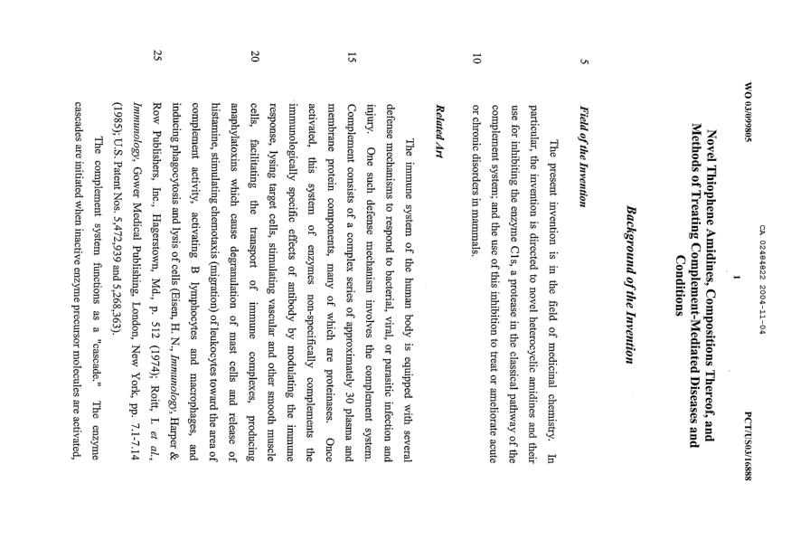Canadian Patent Document 2484822. Description 20041104. Image 2 of 370