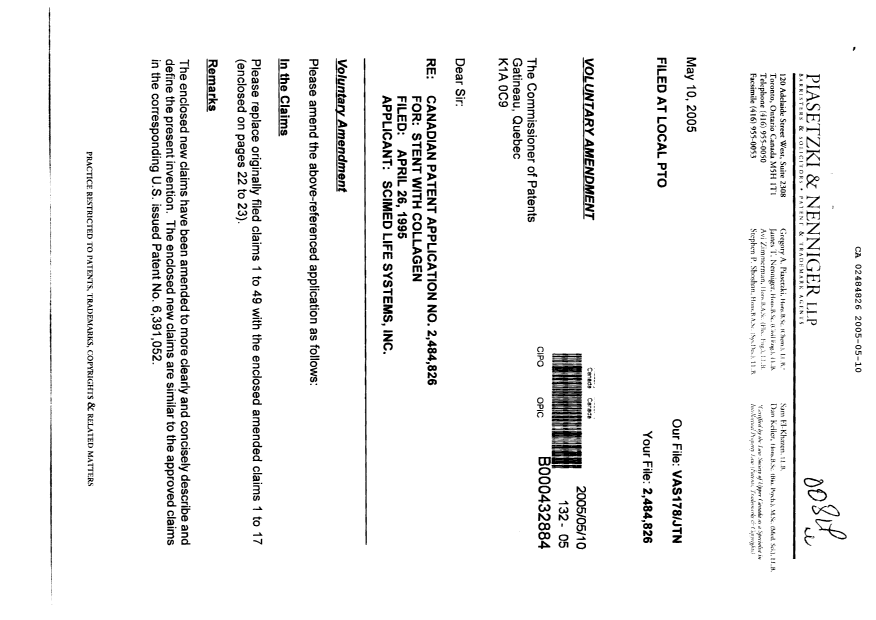 Canadian Patent Document 2484826. Prosecution-Amendment 20041210. Image 1 of 4