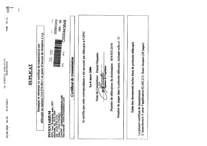 Document de brevet canadien 2485213. Poursuite-Amendment 20051203. Image 1 de 21
