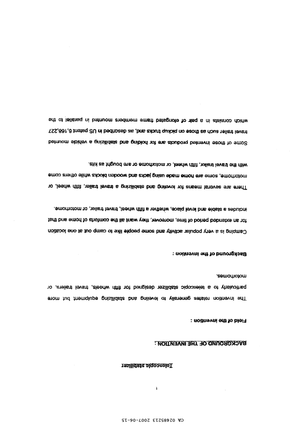 Document de brevet canadien 2485213. Description 20061215. Image 1 de 10