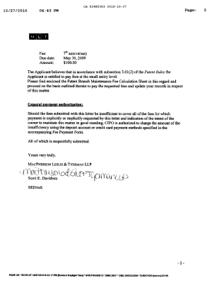Canadian Patent Document 2485303. Correspondence 20101027. Image 2 of 2