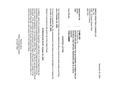 Canadian Patent Document 2486103. Correspondence 20041222. Image 1 of 1