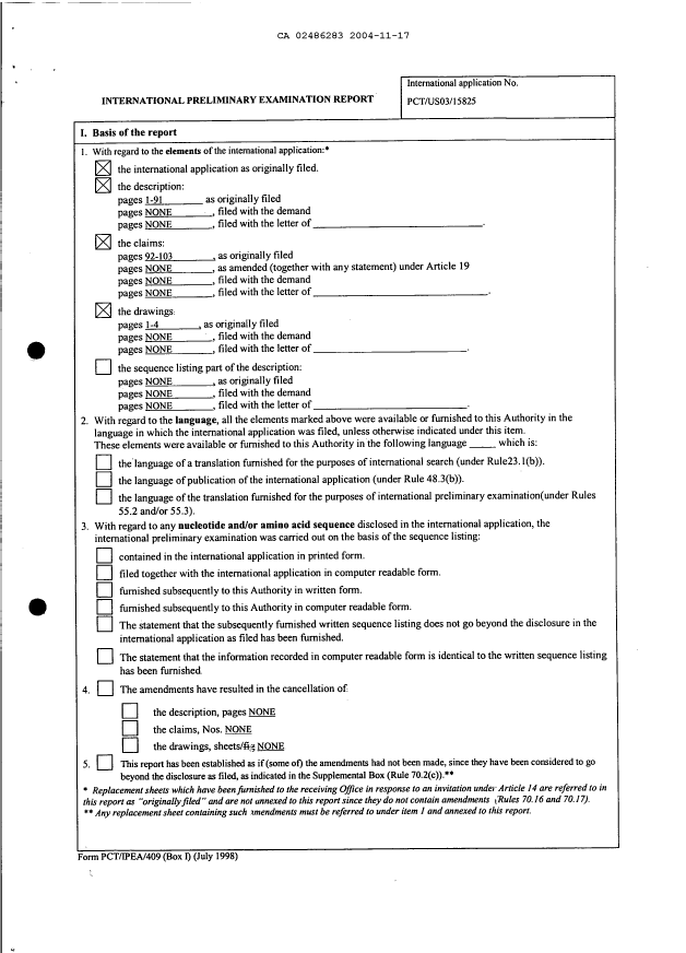 Document de brevet canadien 2486283. PCT 20041117. Image 2 de 8