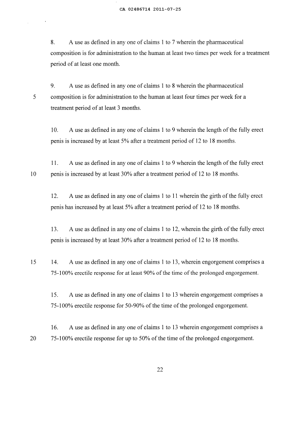 Document de brevet canadien 2486714. Revendications 20110725. Image 2 de 7