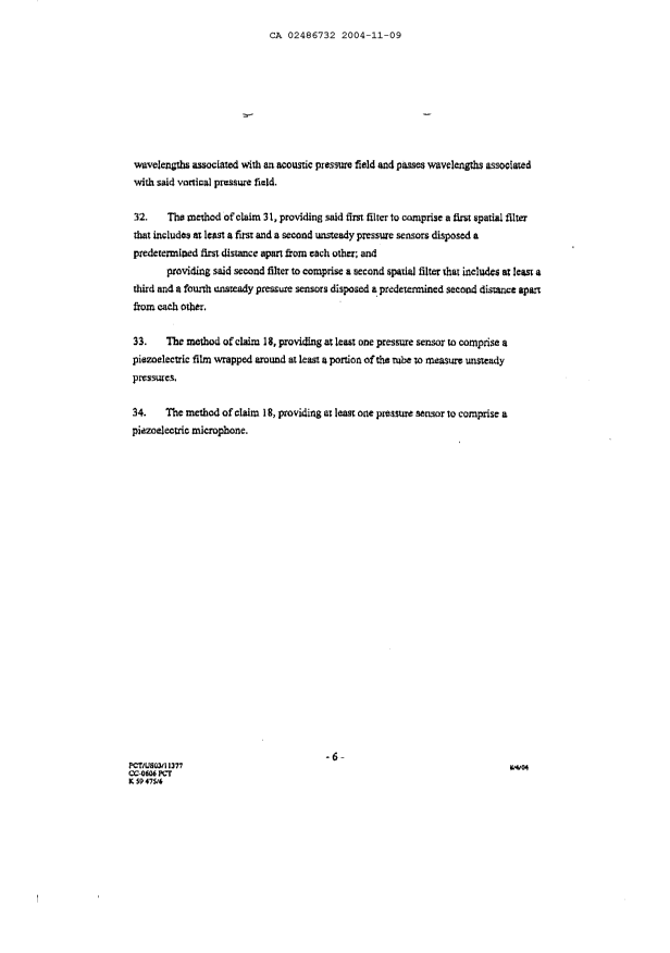 Document de brevet canadien 2486732. Revendications 20041109. Image 6 de 6