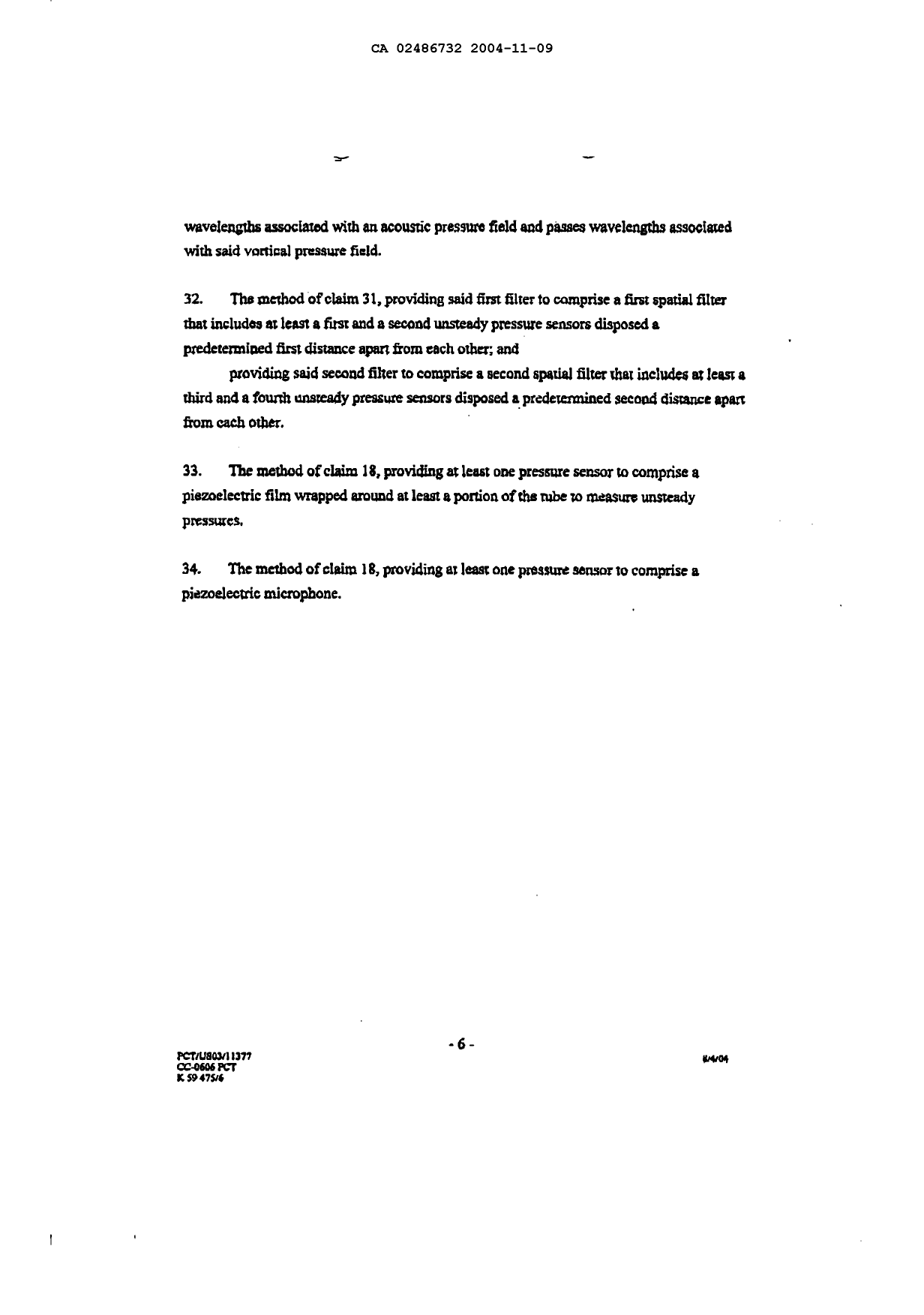 Canadian Patent Document 2486732. Claims 20041109. Image 6 of 6