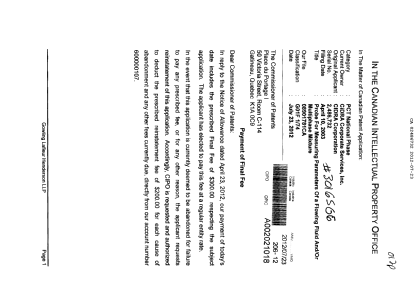 Canadian Patent Document 2486732. Correspondence 20120723. Image 1 of 2