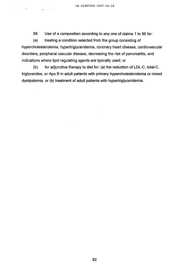 Document de brevet canadien 2487054. Revendications 20061218. Image 12 de 12