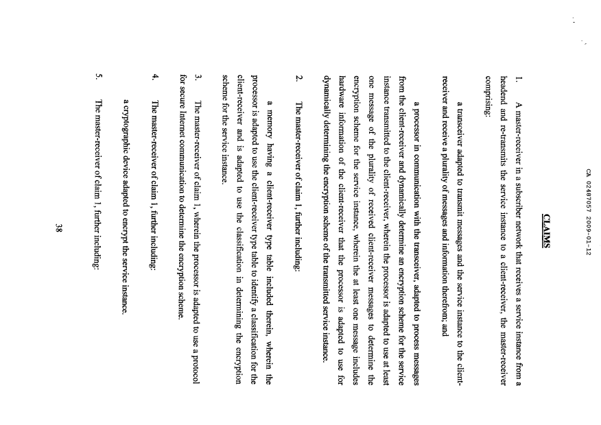 Document de brevet canadien 2487057. Revendications 20100106. Image 1 de 18