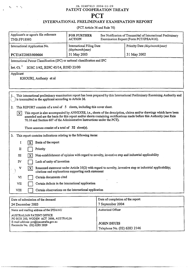 Document de brevet canadien 2487613. PCT 20041129. Image 2 de 40