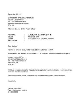 Document de brevet canadien 2487733. Correspondance 20110922. Image 1 de 1