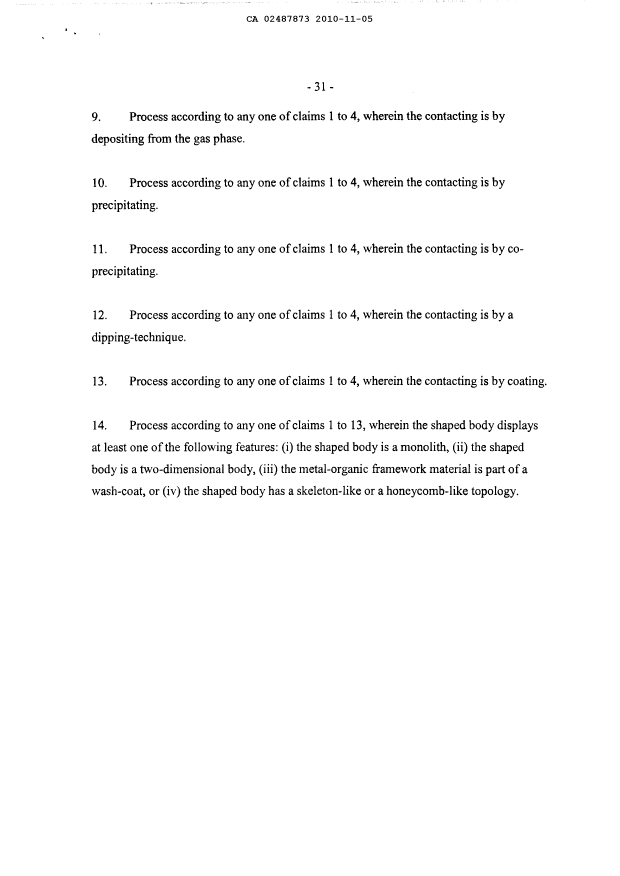 Document de brevet canadien 2487873. Revendications 20101105. Image 2 de 2