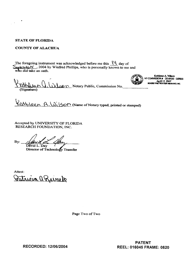 Canadian Patent Document 2487940. Assignment 20051212. Image 5 of 5