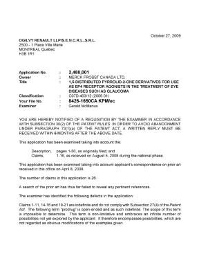 Document de brevet canadien 2488001. Poursuite-Amendment 20091027. Image 1 de 3