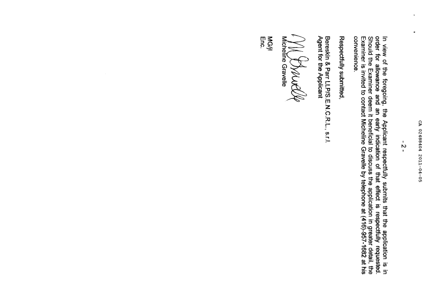 Canadian Patent Document 2488404. Prosecution-Amendment 20110405. Image 2 of 3