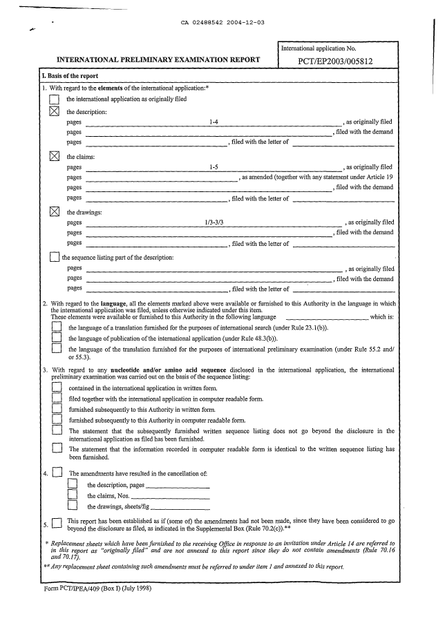 Document de brevet canadien 2488542. PCT 20041203. Image 2 de 4