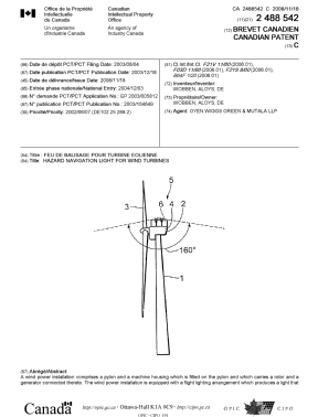 Document de brevet canadien 2488542. Page couverture 20081104. Image 1 de 2