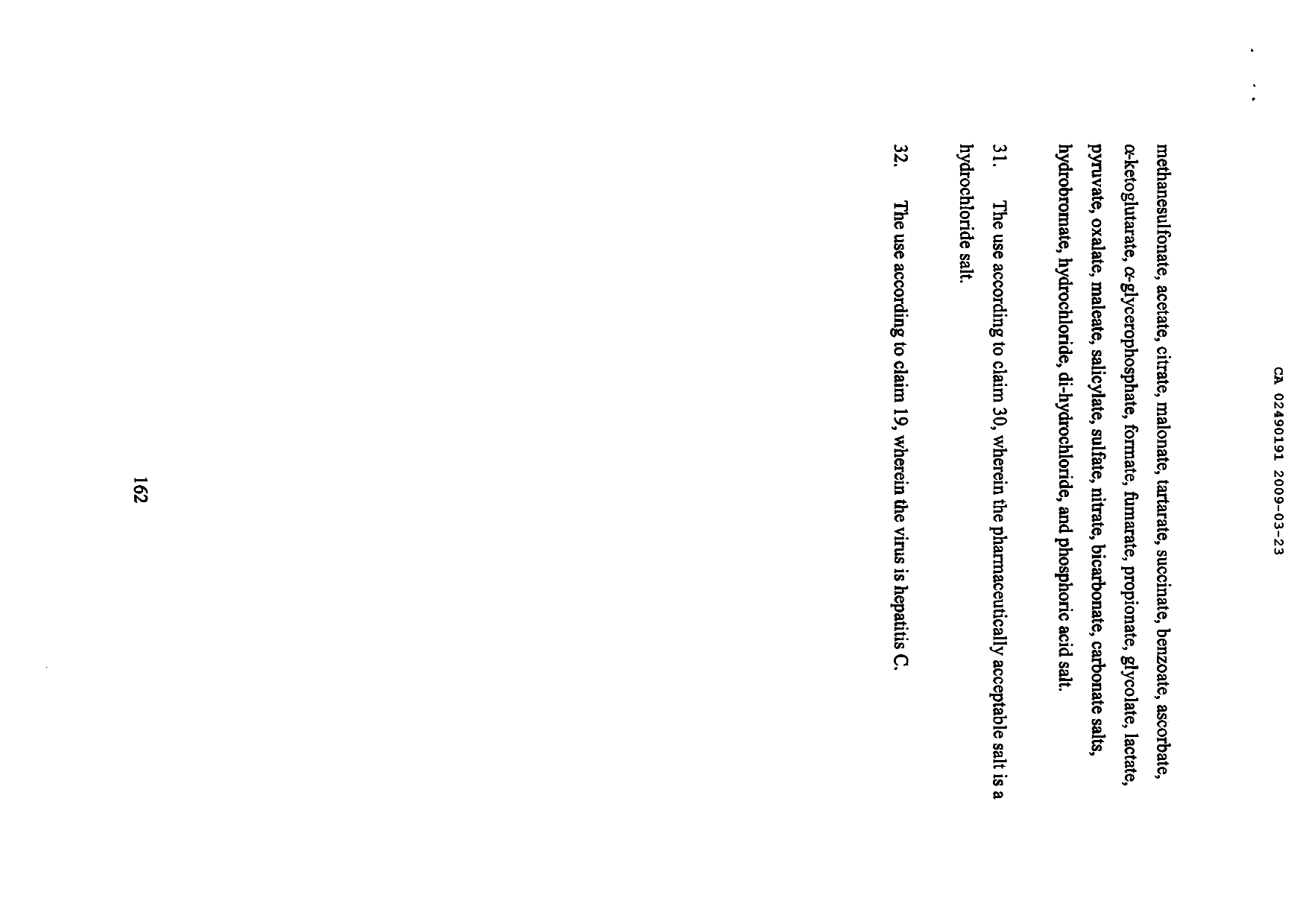 Document de brevet canadien 2490191. Revendications 20081223. Image 5 de 5