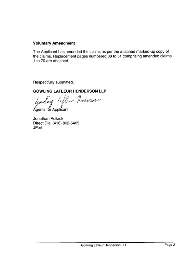 Document de brevet canadien 2490825. Cession 20050906. Image 2 de 7