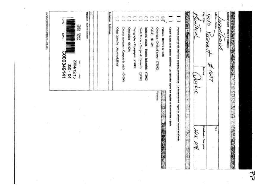 Document de brevet canadien 2490873. Cession 20031215. Image 1 de 2