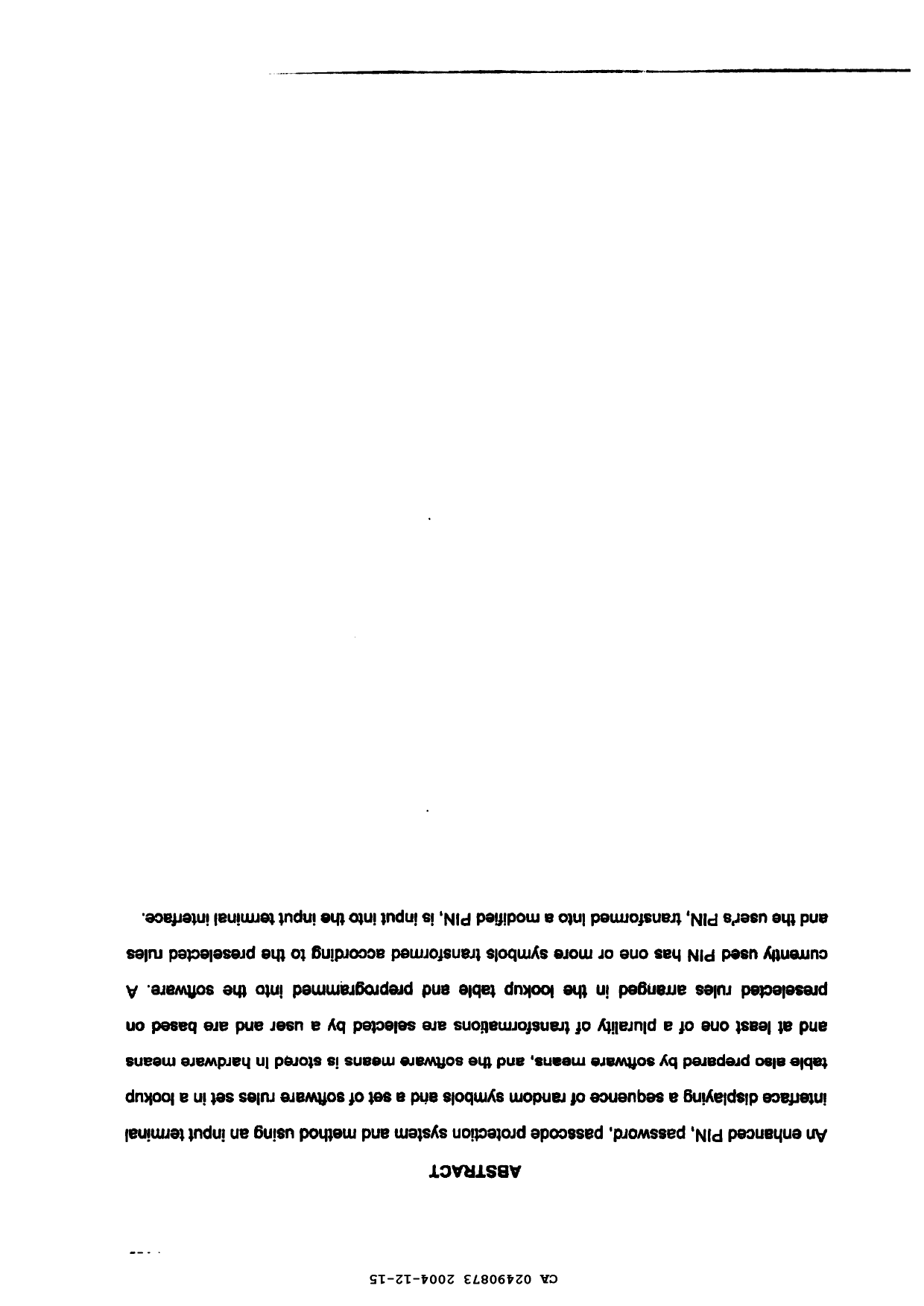 Document de brevet canadien 2490873. Abrégé 20031215. Image 1 de 1