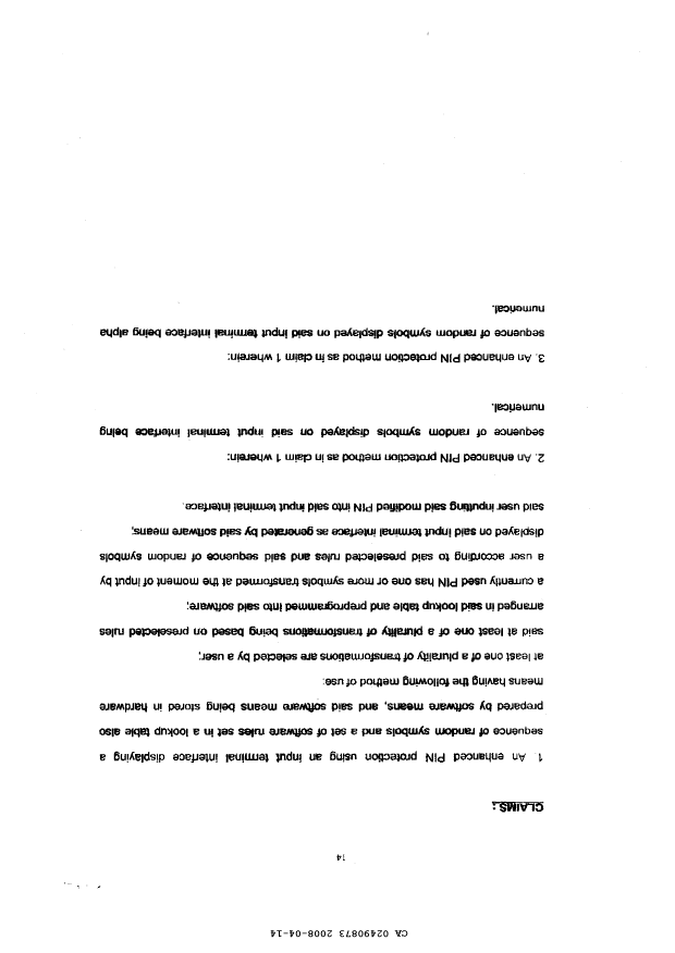 Document de brevet canadien 2490873. Revendications 20071214. Image 1 de 2