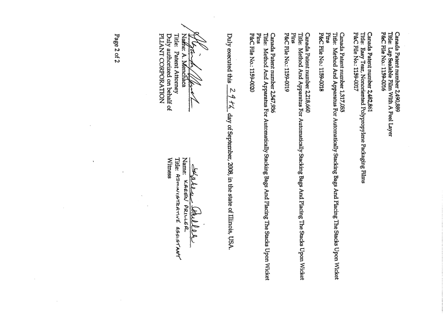 Canadian Patent Document 2490889. Correspondence 20081014. Image 3 of 3