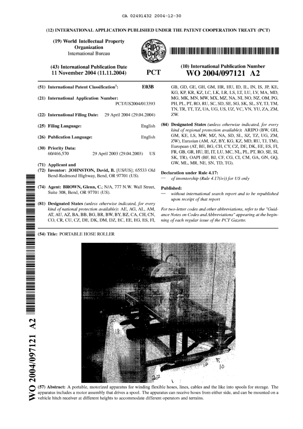 Canadian Patent Document 2491432. Abstract 20041230. Image 1 of 1
