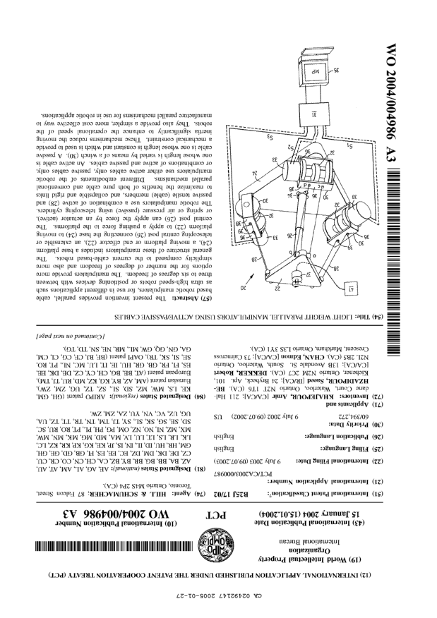Canadian Patent Document 2492147. Abstract 20050127. Image 1 of 2
