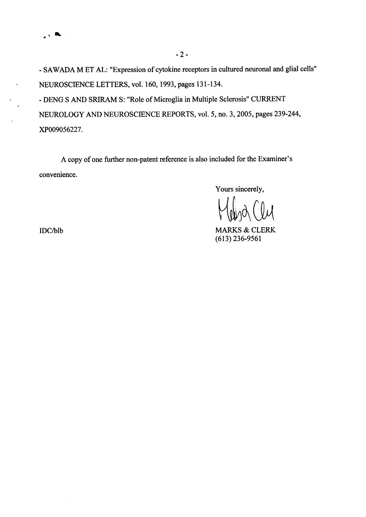 Document de brevet canadien 2492542. Poursuite-Amendment 20061213. Image 2 de 2