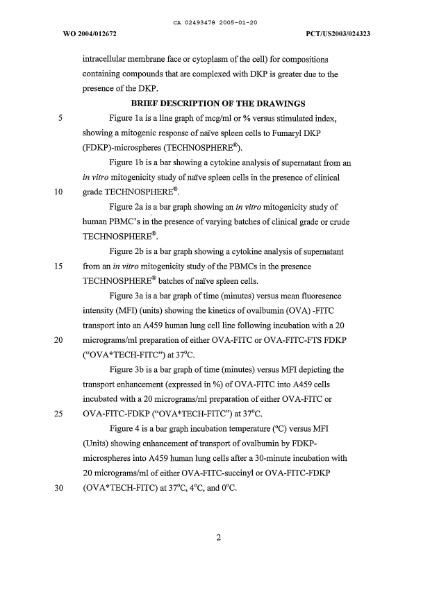 Document de brevet canadien 2493478. Description 20050120. Image 2 de 19