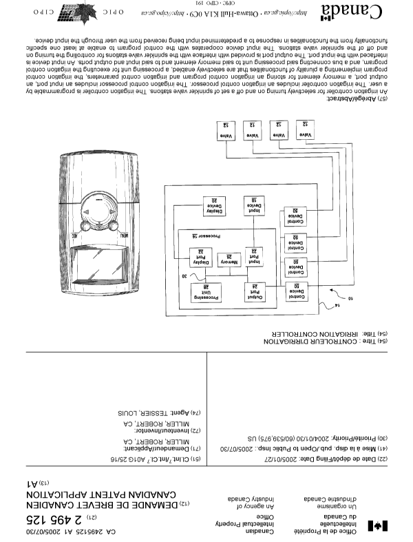 Canadian Patent Document 2495125. Cover Page 20050721. Image 1 of 1