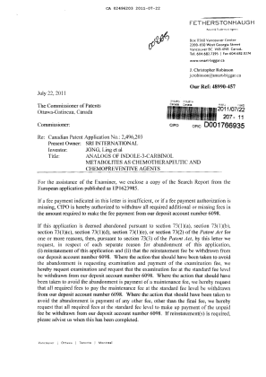 Document de brevet canadien 2496203. Poursuite-Amendment 20110722. Image 1 de 2