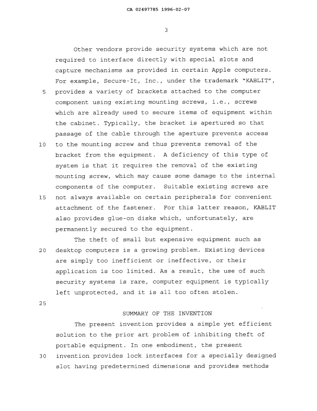 Canadian Patent Document 2497785. Description 20051110. Image 3 of 19